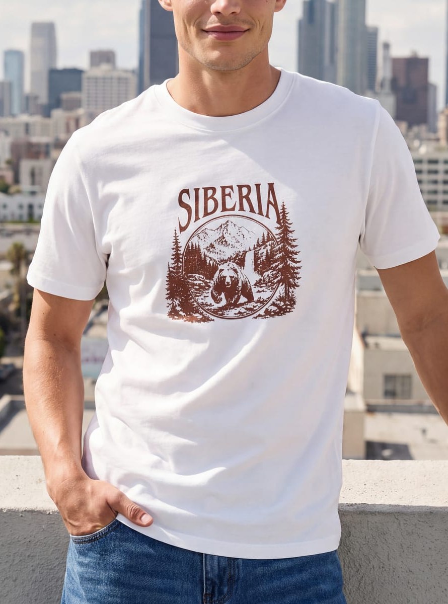 Футболка хлопок с принтом Siberia