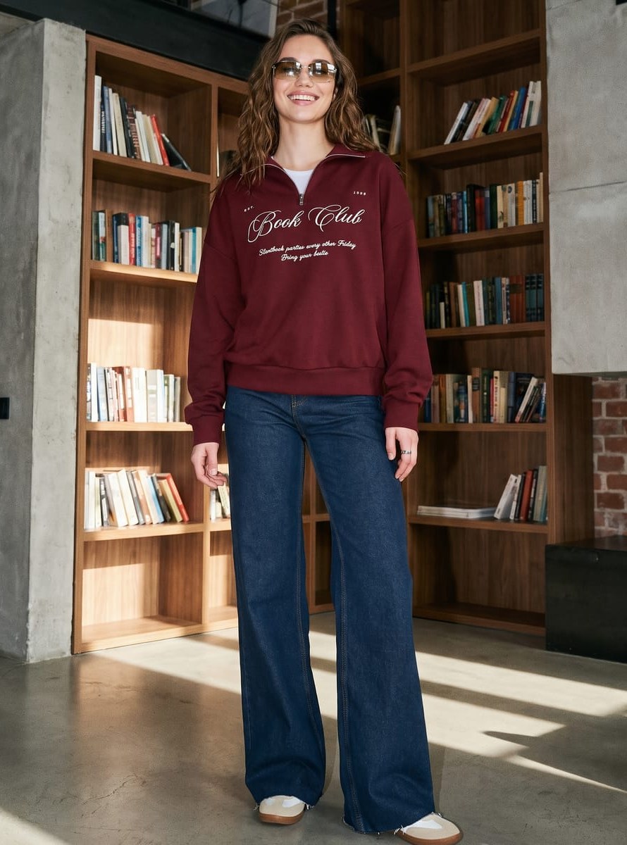 Свитшот Half-Zip с надписью