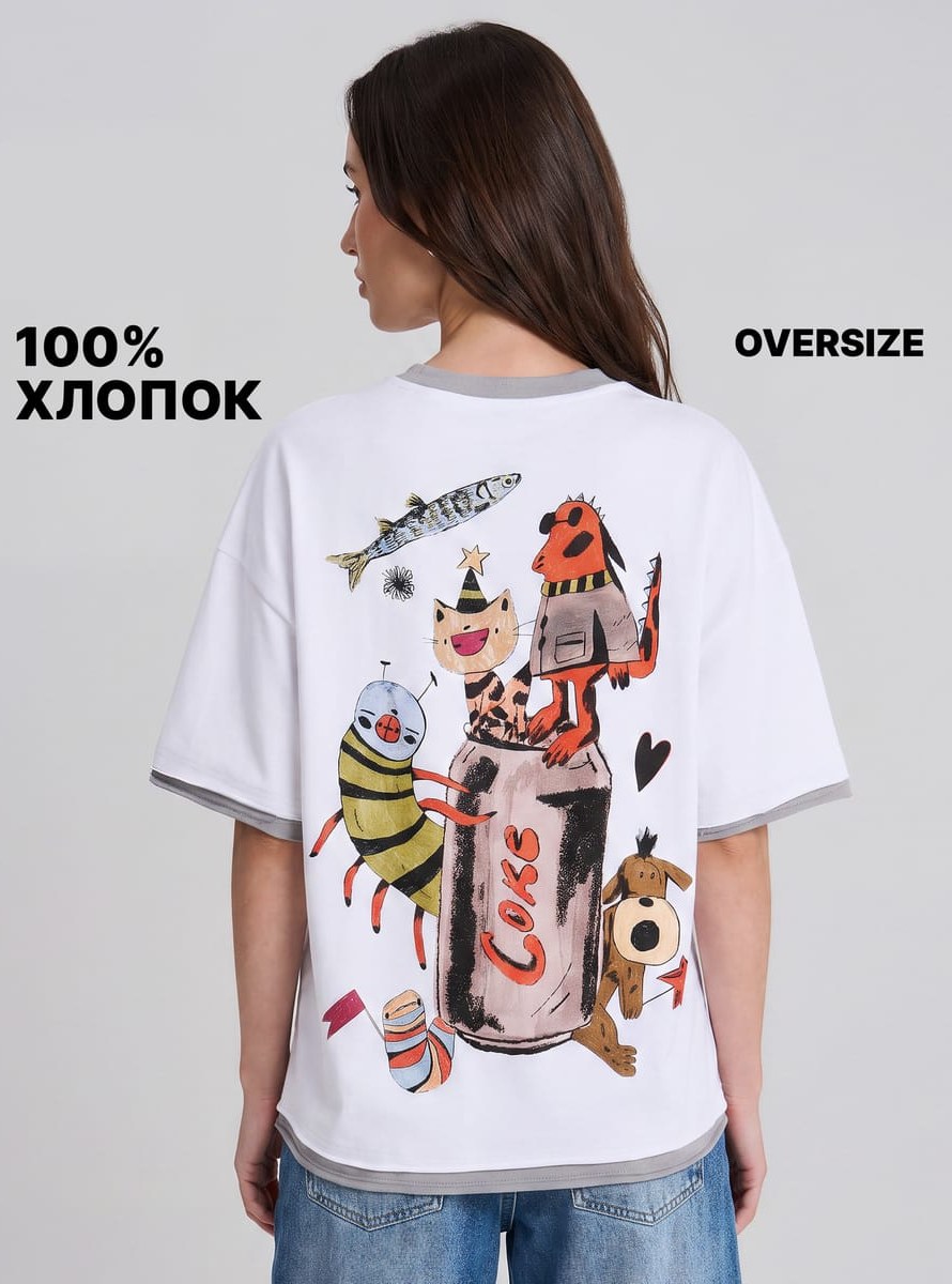 Футболка оверсайз с принтом OZON BALLON
