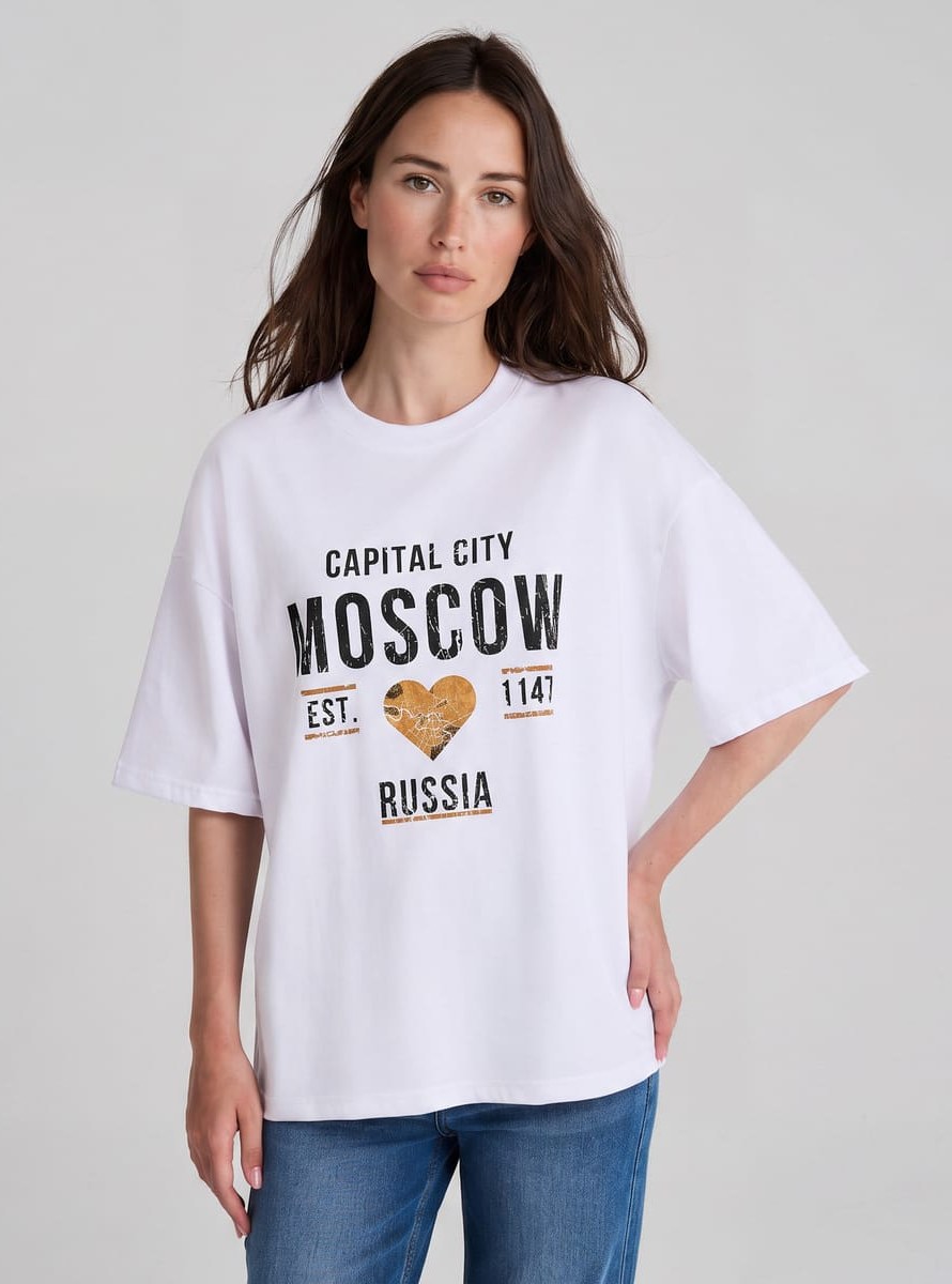 Футболка оверсайз с принтом Москва