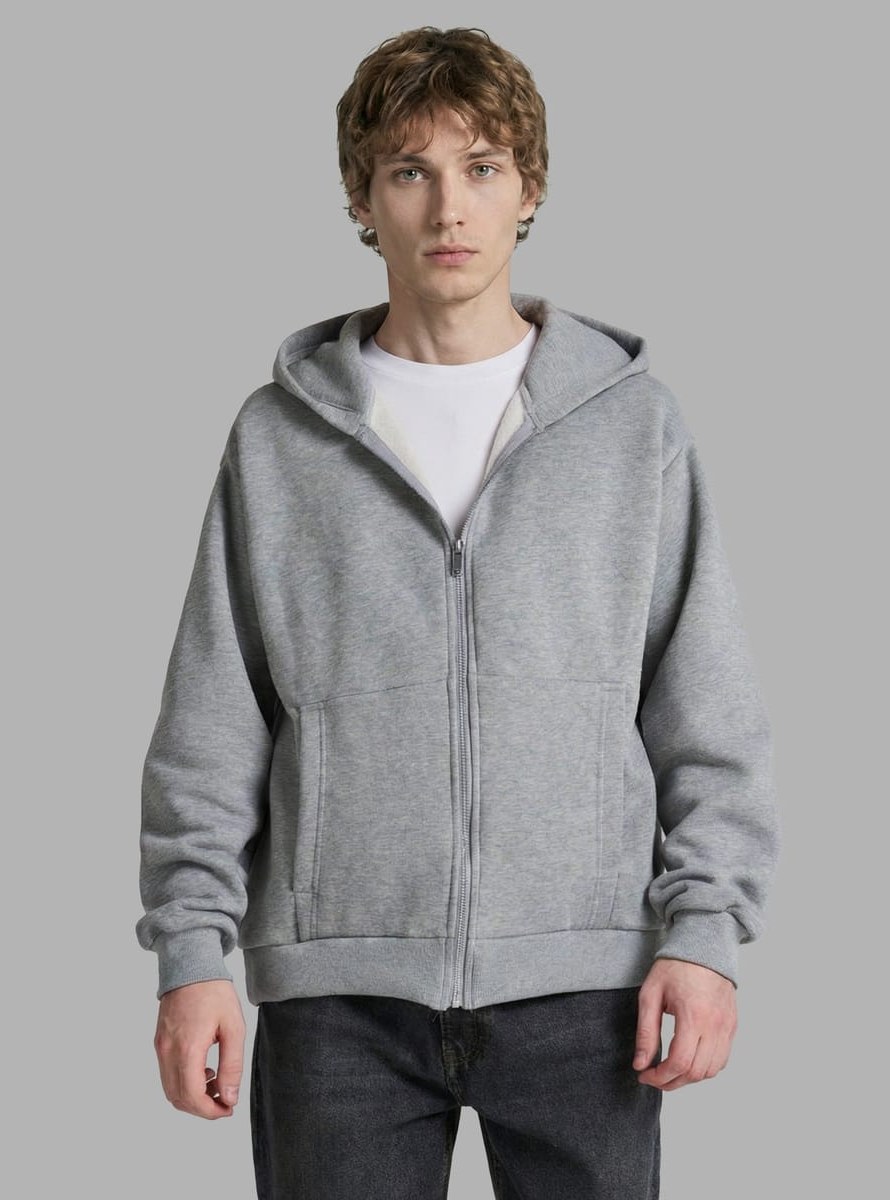 Утепленное zip-hoodie толстовка с начёсом