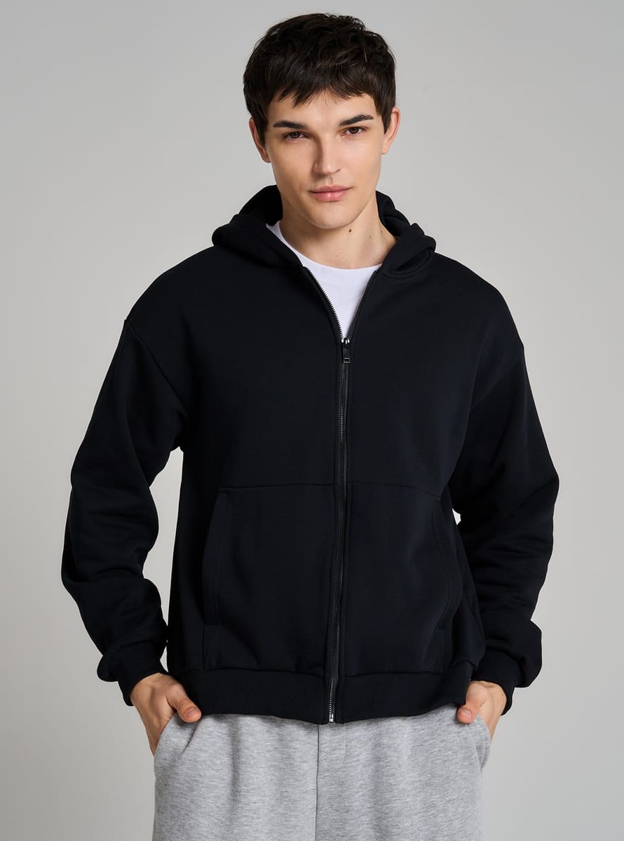 Утепленное zip-hoodie толстовка с начёсом