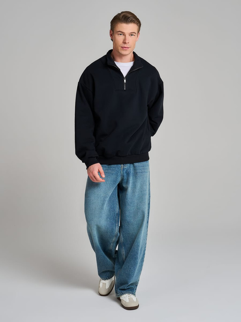 Утепленный свитшот Half zip с начесом — фото 2
