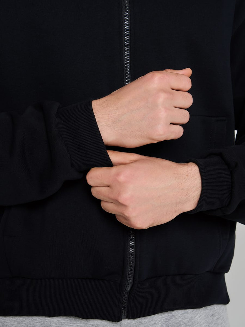 Утепленное zip-hoodie толстовка с начёсом - Мужчинам - фото 9