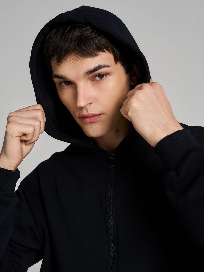 Утепленное zip-hoodie толстовка с начёсом - Мужчинам - фото 6