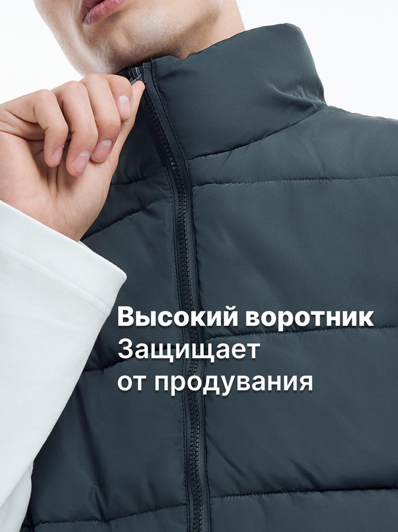 Стеганный демисезонный жилет - Верхняя одежда - фото 5