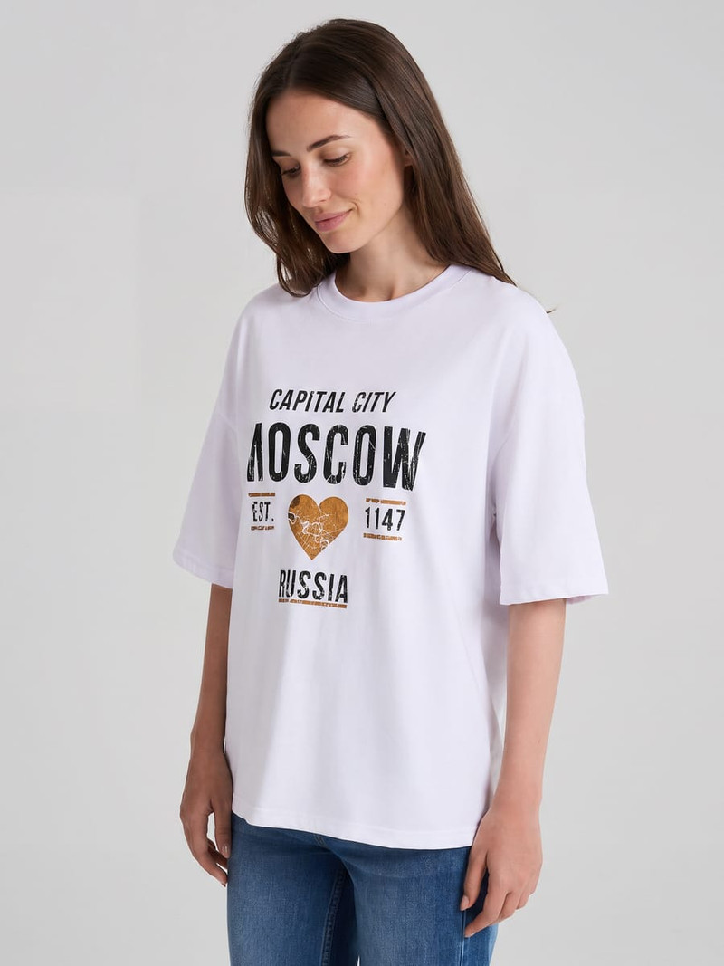 Футболка оверсайз с принтом Москва — фото 2