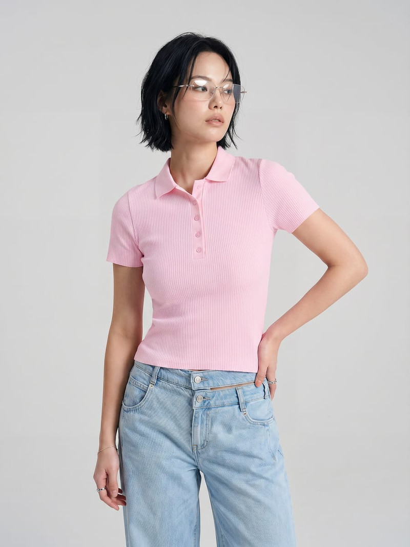 Футболка-поло облегающая — фото 2