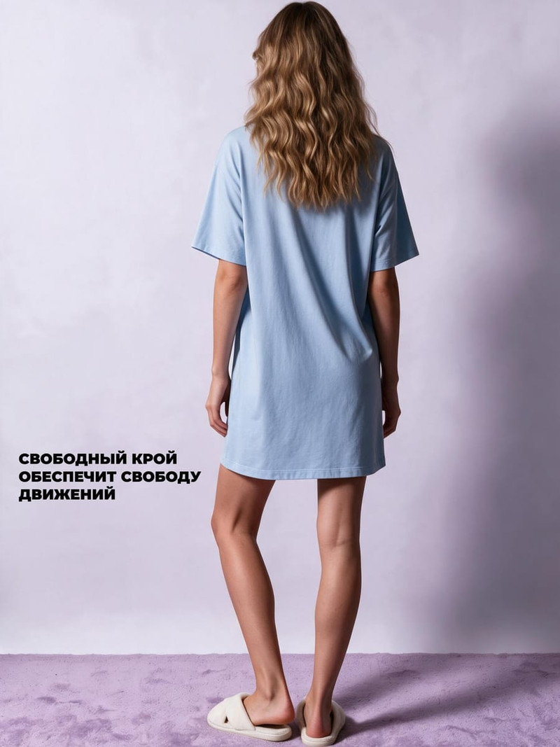 Ночная сорочка хлопковая с надписью - Женщинам - фото 7