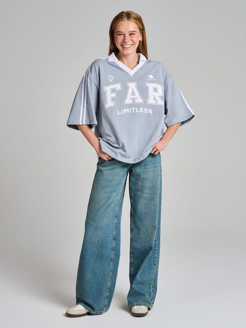Футболка-поло оверсайз с надписью — фото 2