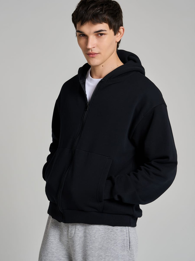 Утепленное zip-hoodie толстовка с начёсом - Мужчинам - фото 11