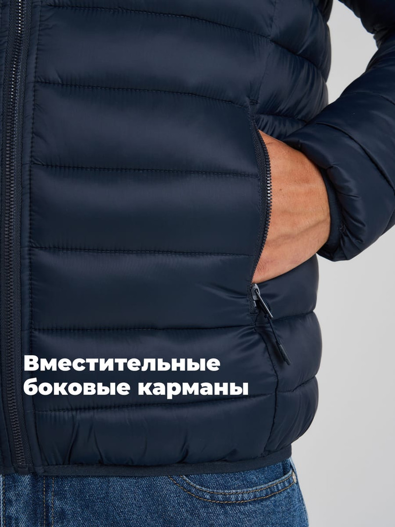 Куртка демисезонная на синтепоне с капюшоном — фото 9