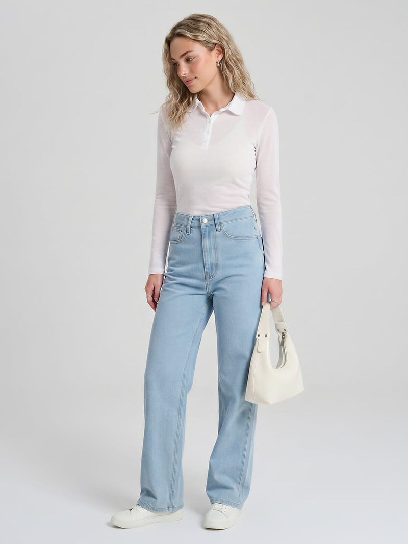 Джинсы широкие wide leg — фото 3