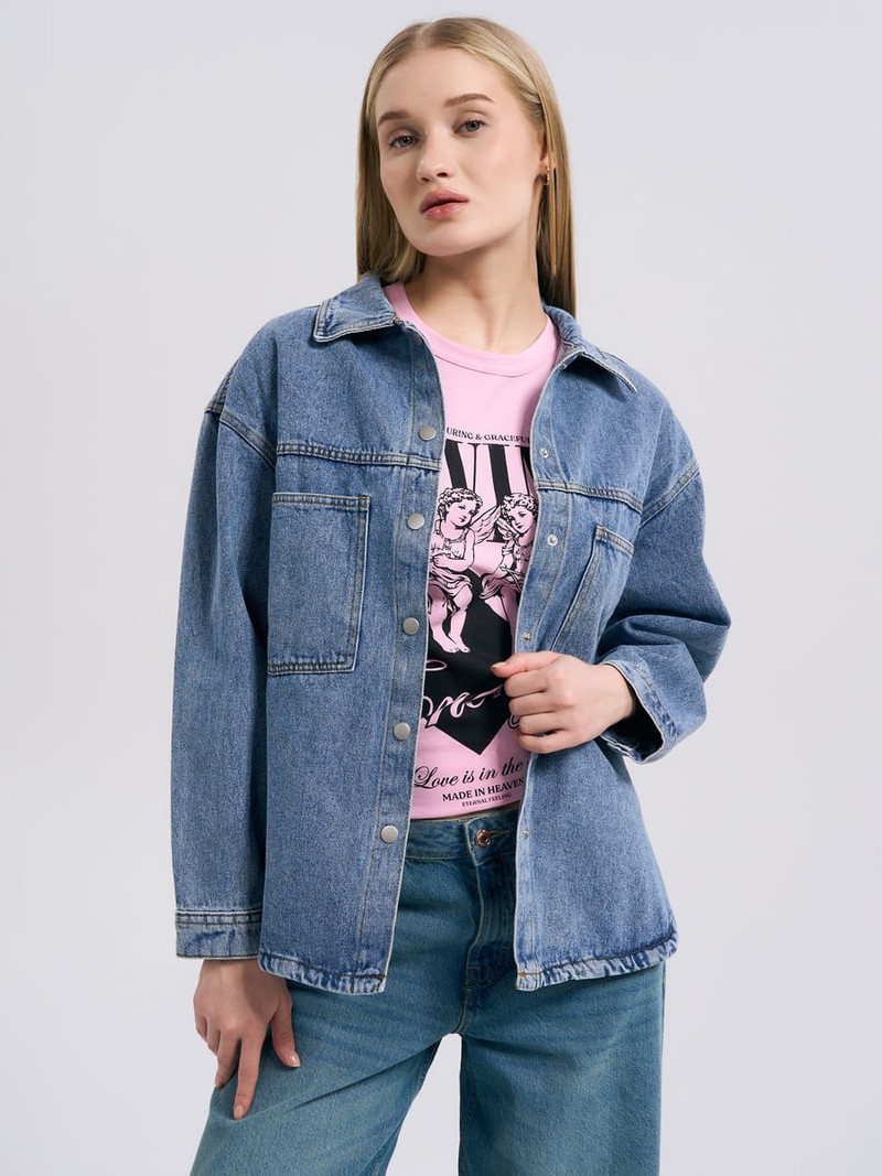 Джинсовая рубашка oversize