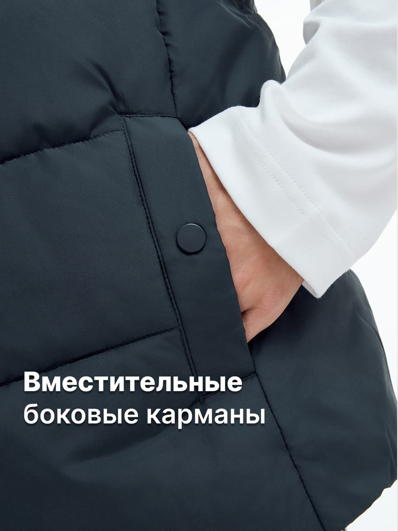 Стеганный демисезонный жилет - Верхняя одежда - фото 7
