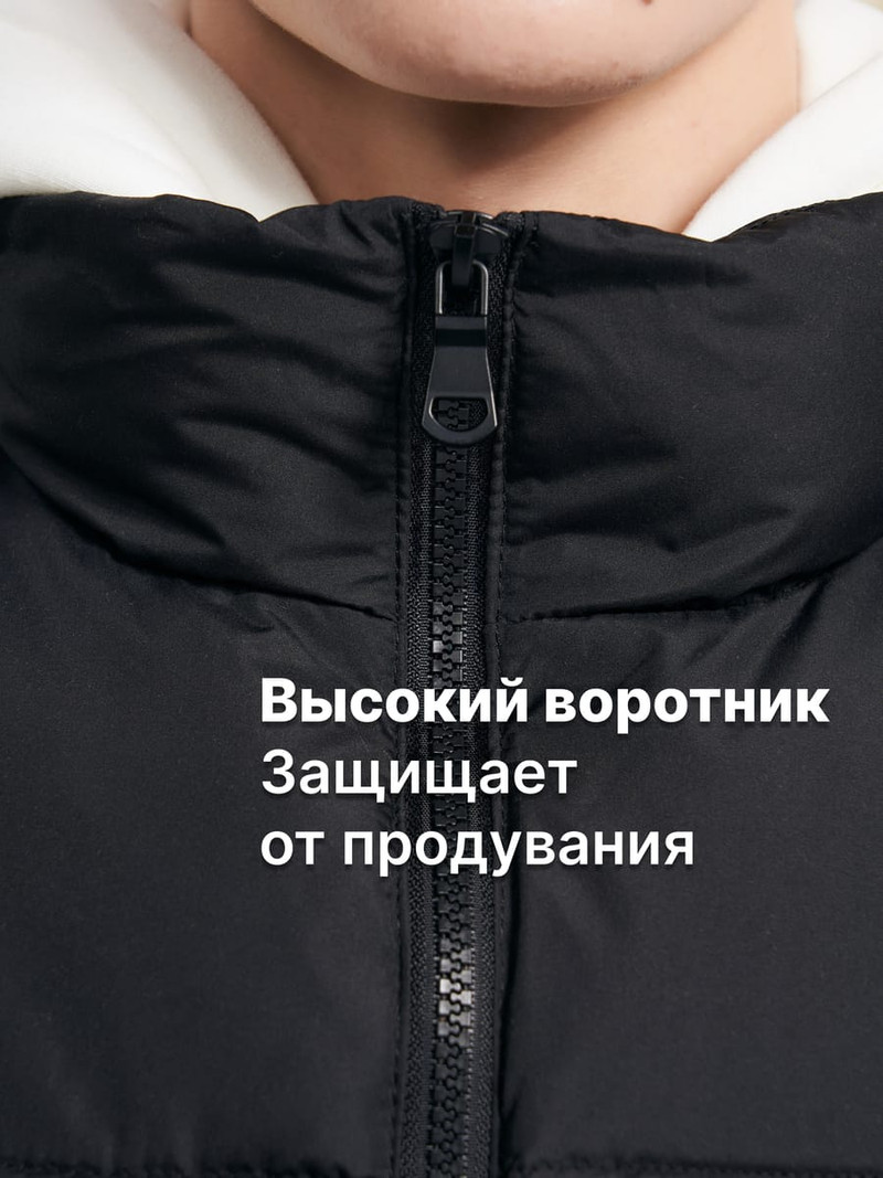 Демисезонный жилет на синтепоне без капюшона — фото 5