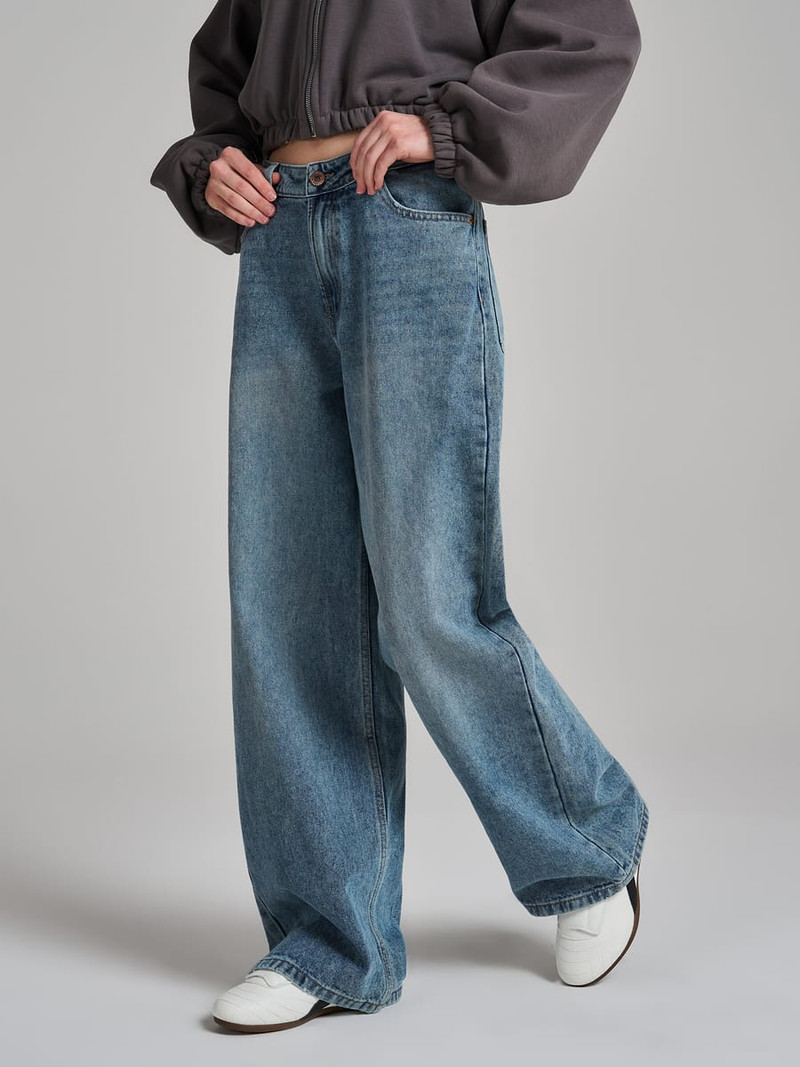Джинсы Baggy с винтажной стиркой