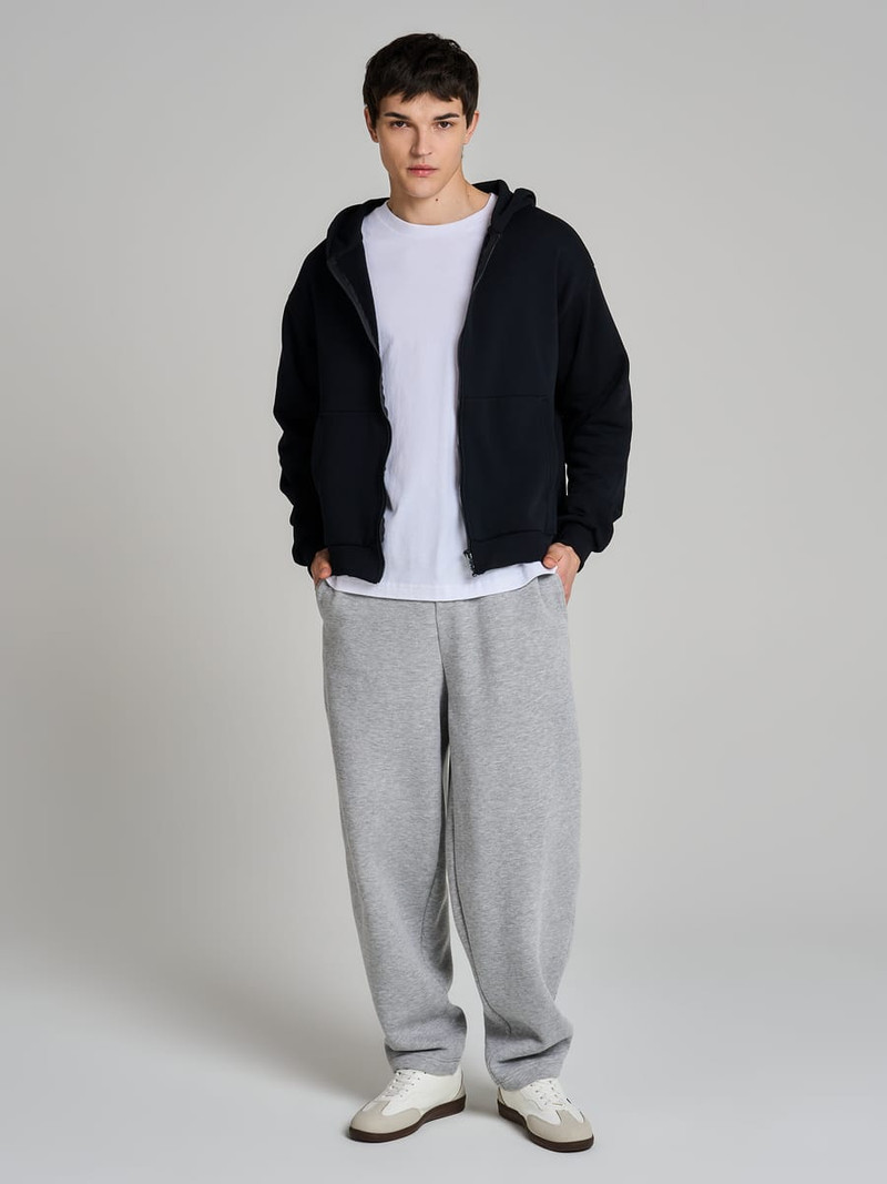 Утепленное zip-hoodie толстовка с начёсом - Мужчинам - фото 2