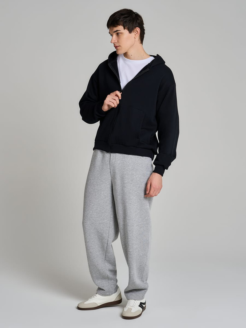 Утепленное zip-hoodie толстовка с начёсом - Мужчинам - фото 13