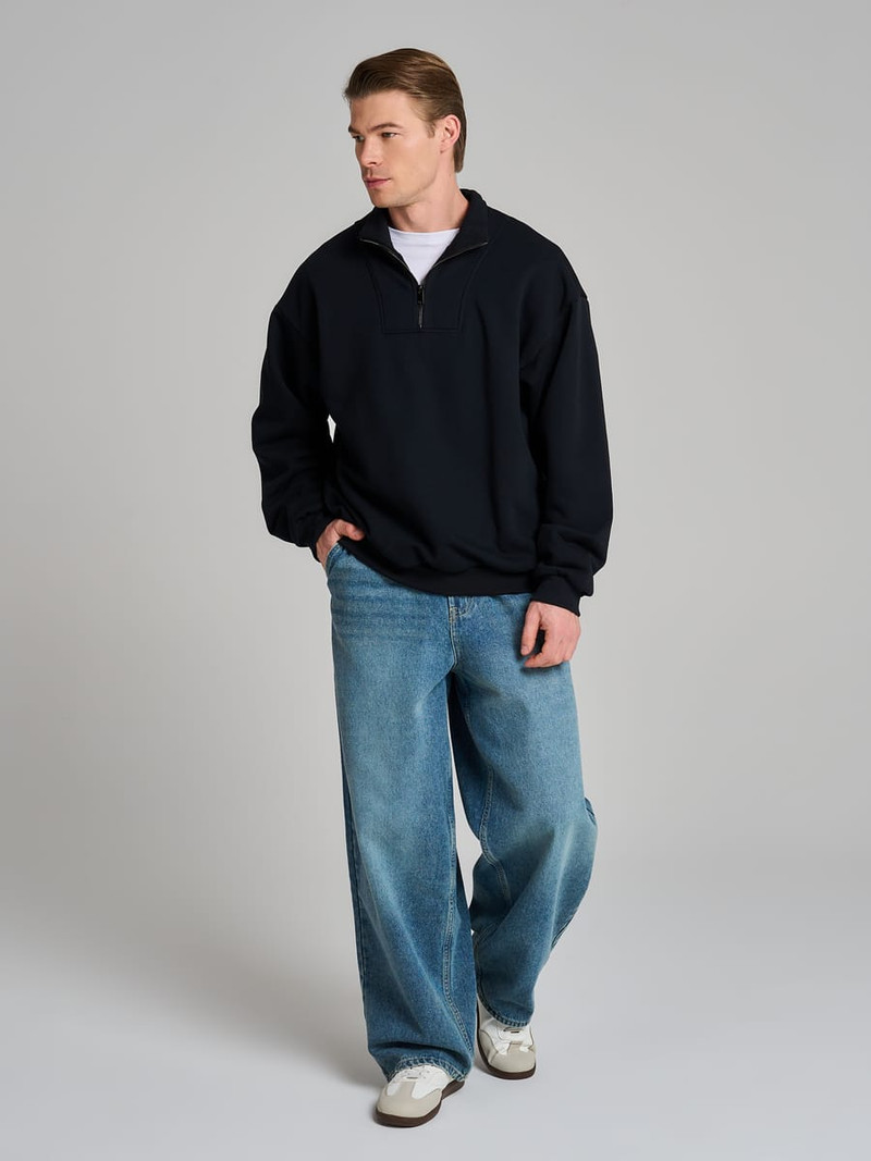 Утепленный свитшот Half zip с начесом — фото 10