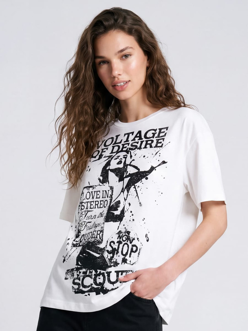 Футболка оверсайз с принтом - Футболки - фото 2