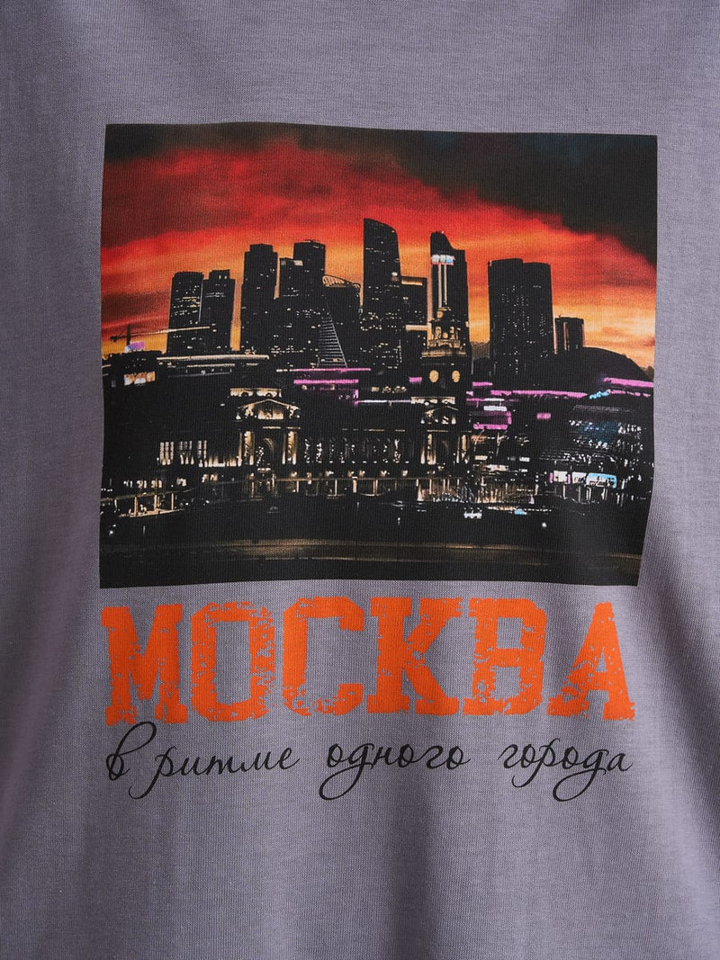 Футболка оверсайз с принтом Москва — фото 10