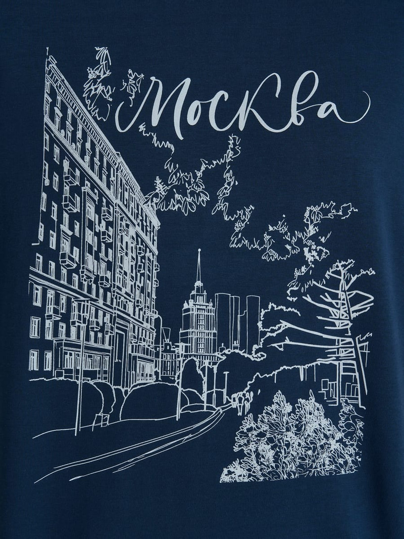 Футболка оверсайз с принтом Москва — фото 3
