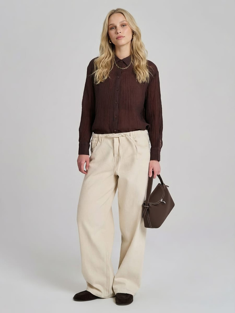 Рубашка летняя со шнуровкой на спине — фото 5