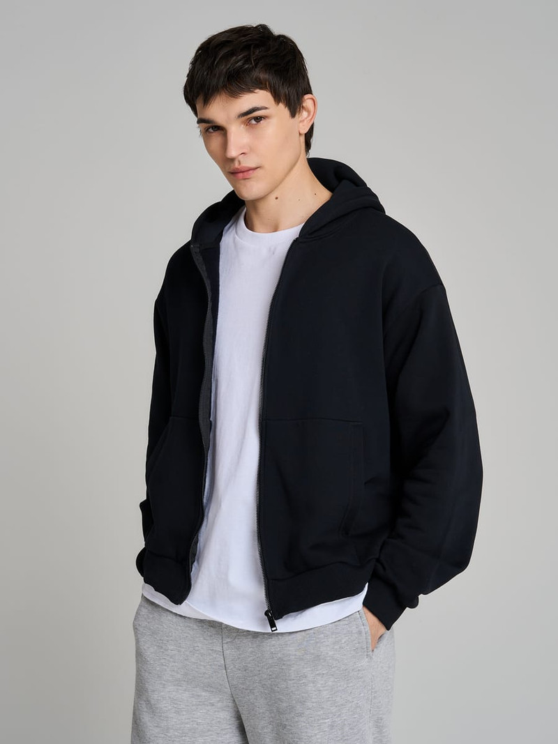 Утепленное zip-hoodie толстовка с начёсом - Мужчинам - фото 3