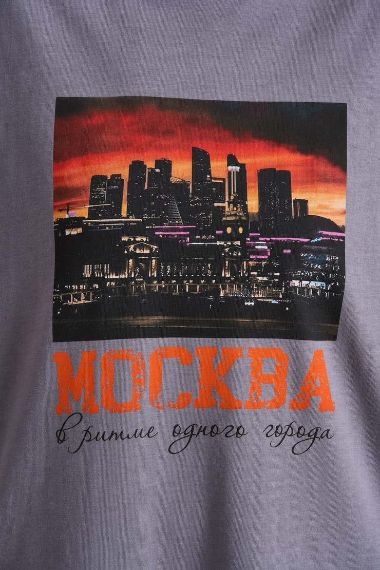Футболка оверсайз с принтом Москва — фото 5