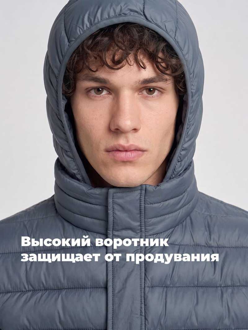 Демисезонная теплая куртка на синтепоне с капюшоном - Мужчинам - фото 5