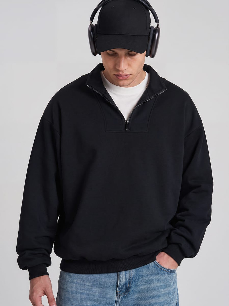 Утепленный свитшот Half zip с начесом - Мужчинам - фото 2