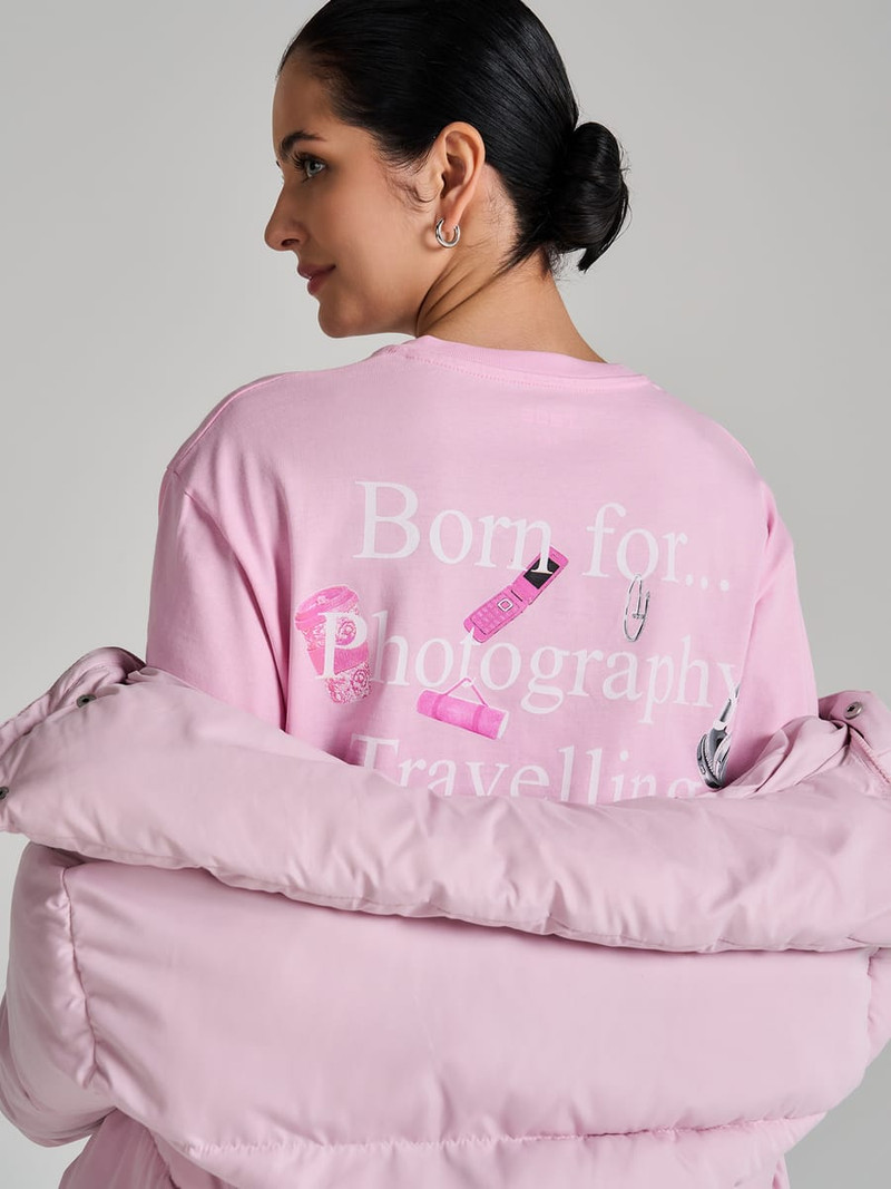 Футболка оверсайз с принтом на спине - Женщинам - фото 8