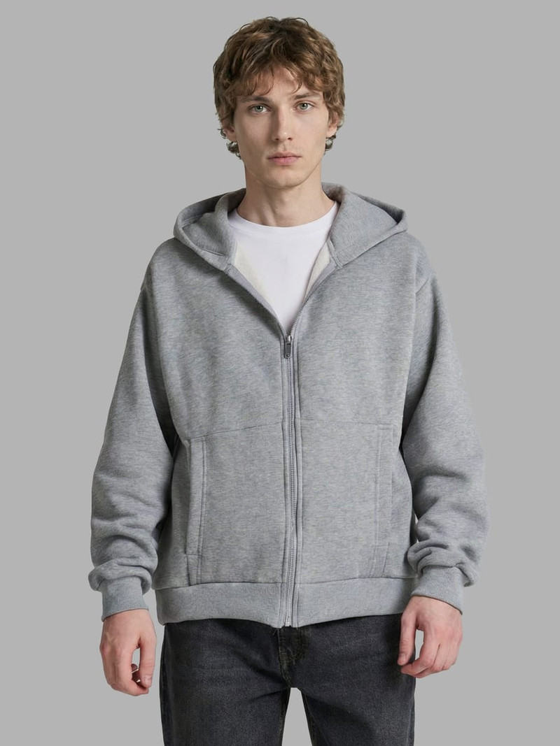 Утепленное zip-hoodie толстовка с начёсом - Мужчинам
