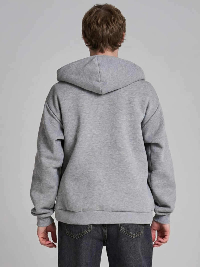 Утепленное zip-hoodie толстовка с начёсом - Мужчинам - фото 3