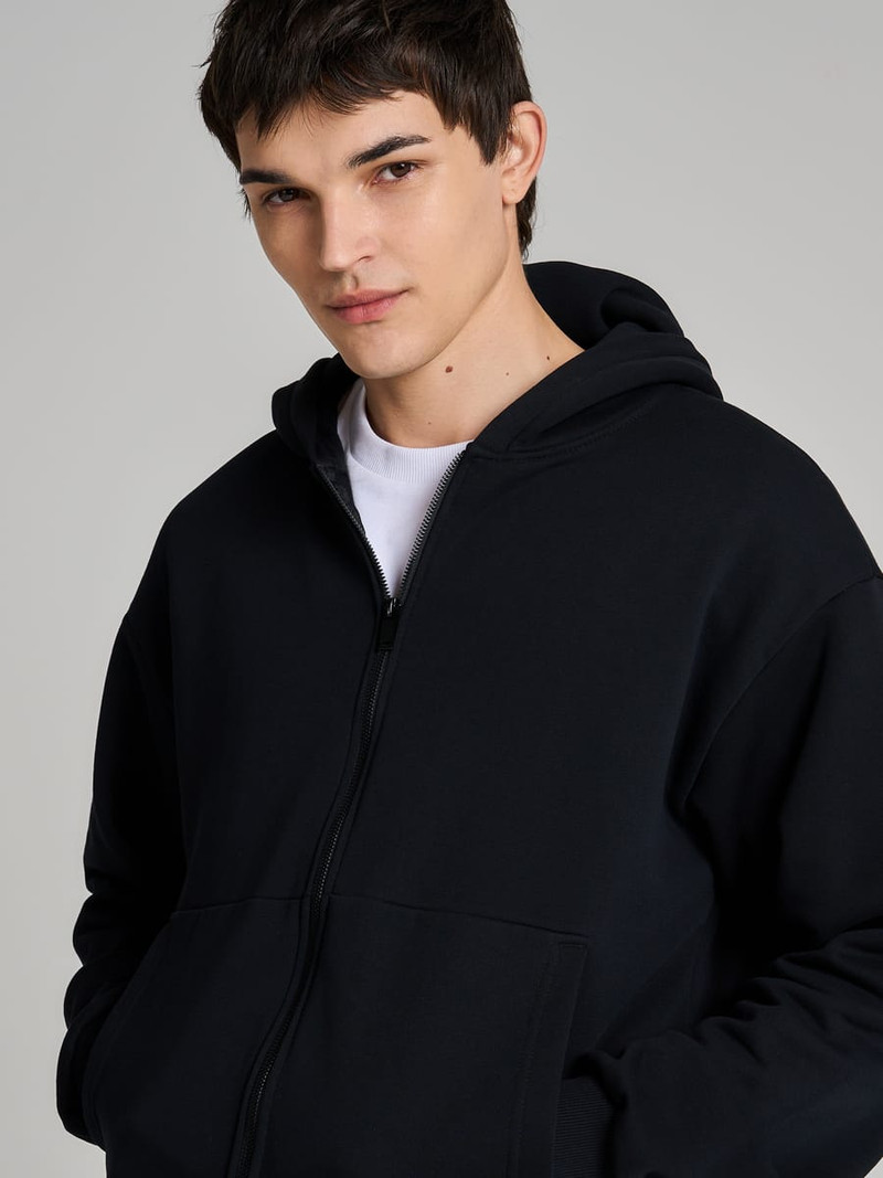 Утепленное zip-hoodie толстовка с начёсом - Мужчинам - фото 5