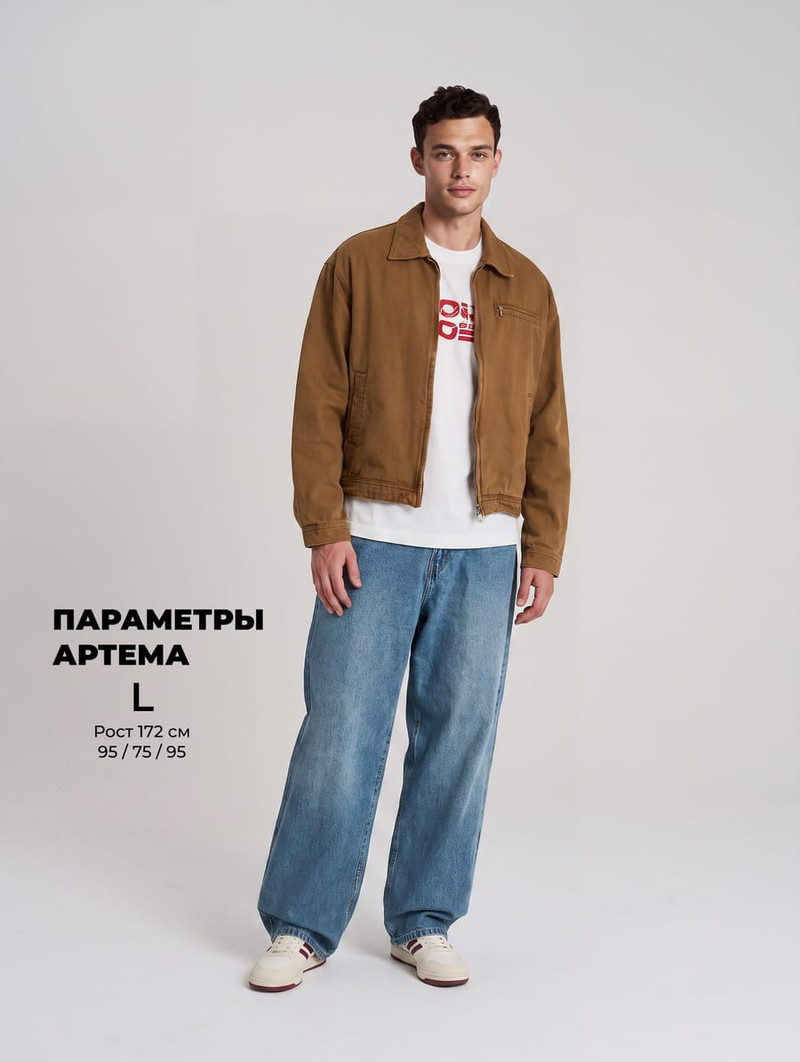 Джинсы багги объемные на резинке - Мужчинам - фото 3