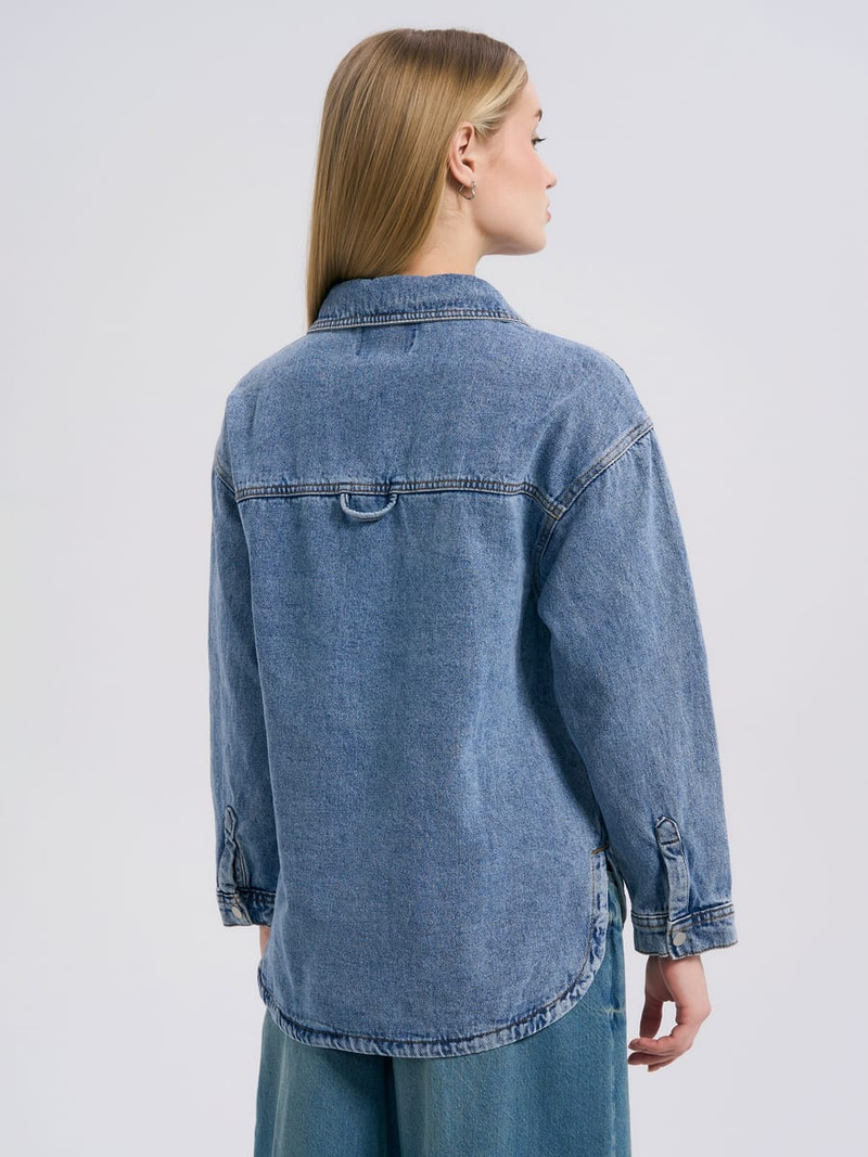 Джинсовая рубашка oversize — фото 3