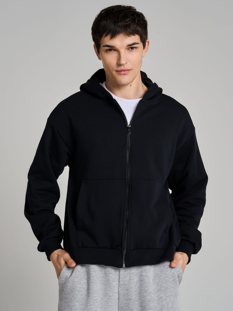 Утепленное zip-hoodie толстовка с начёсом - Мужчинам