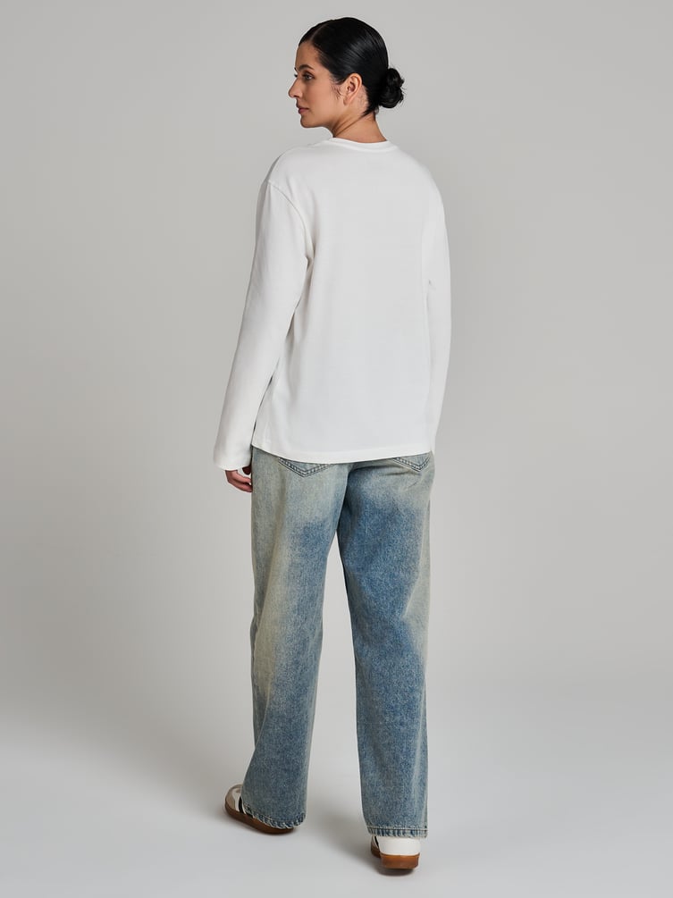 Лонгслив оверсайз с принтом