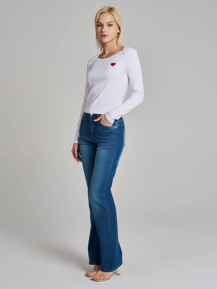 Лонгслив с нашивкой сердце