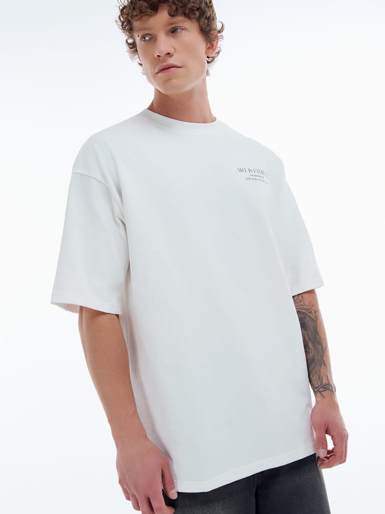 Хлопковая футболка с принтом на спине