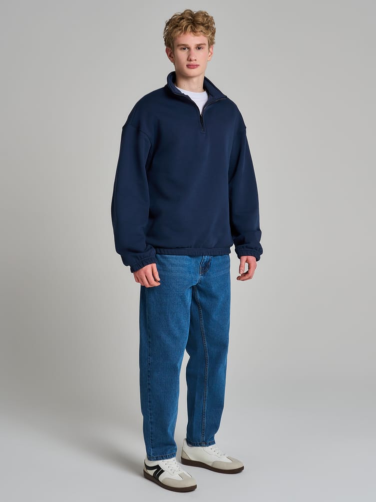 Утепленная толстовка с высоким горлом и начесом