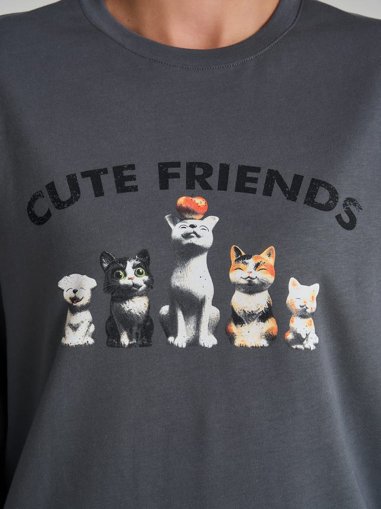 Лонгслив оверсайз с принтом