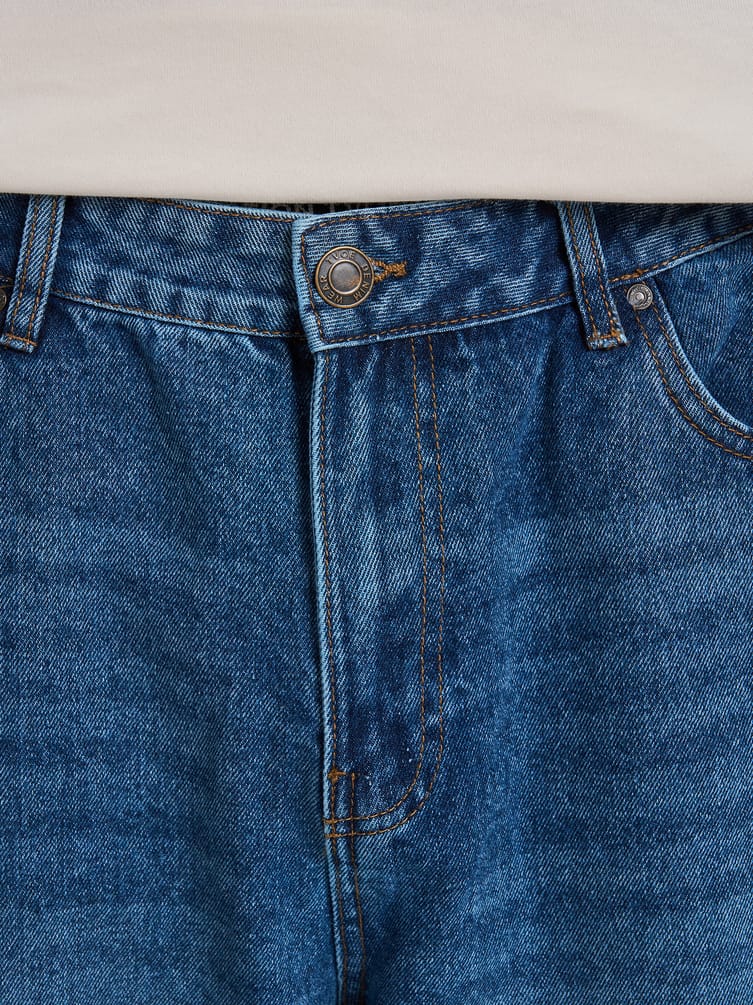 Джинсы багги широкие