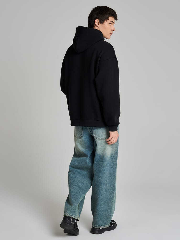 Худи оверсайз с капюшоном тёплое с начёсом