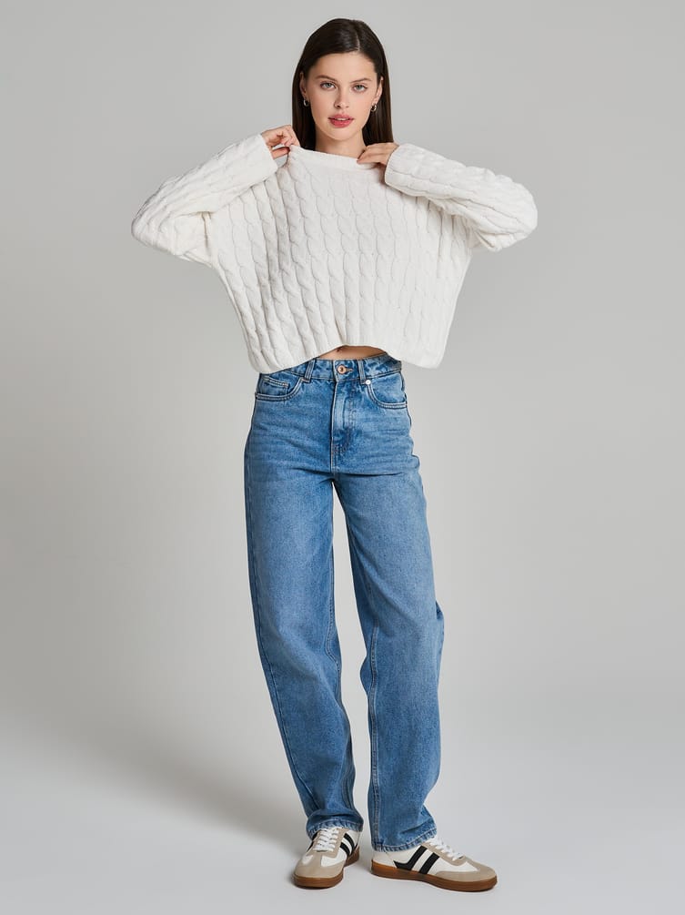 Джемпер трикотажный с косами