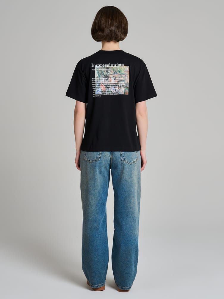 Футболка из хлопка с принтом на спине