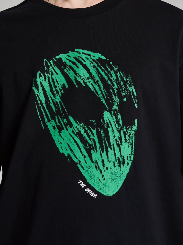 Футболка из хлопка с принтом инопланетянина