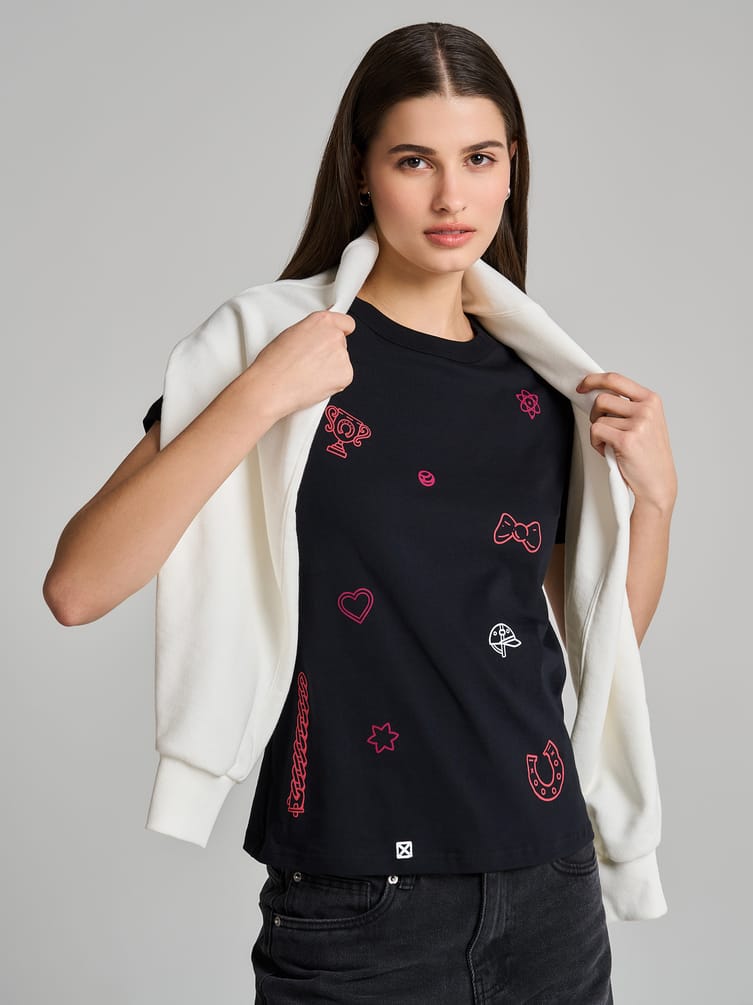 Хлопковая футболка с принтом